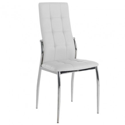 Silla Blanca Laci Polipiel y Cromo_Portada