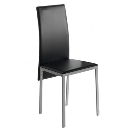 Silla Salón Moderna Saona Color Negro y Gris Metalizado