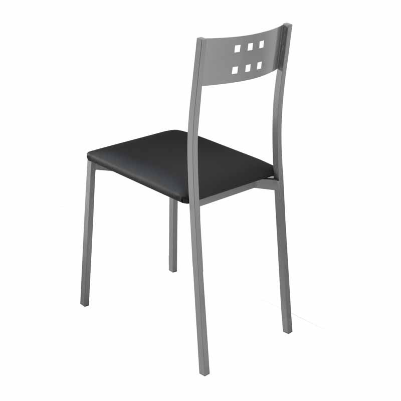 Silla De Cocina Costa Negro Con Polipiel Y Metal Silla De Cocina Costa Negro Con Polipiel Y Metal