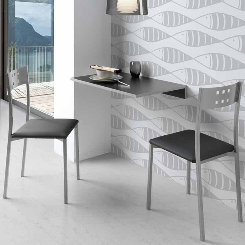 Silla De Cocina Costa Negro Con Polipiel Y Metal Silla De Cocina Costa Negro Con Polipiel Y Metal
