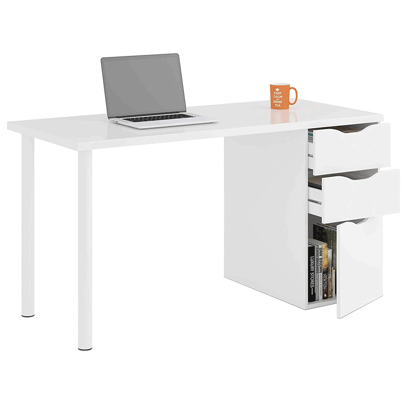 Mesa escritorio con cajones Athena color blanco 138 cm