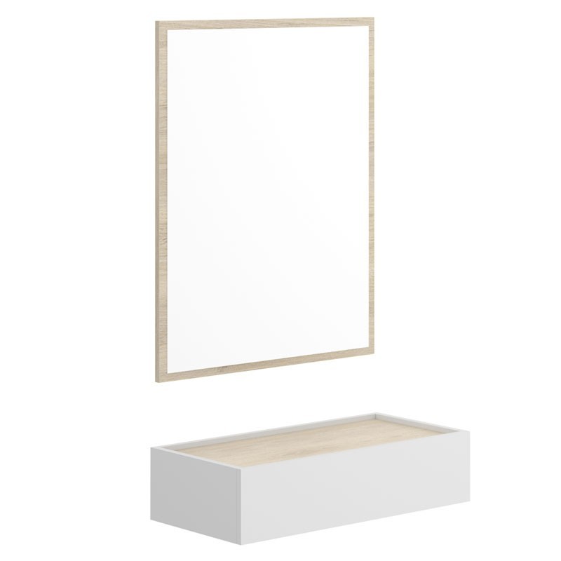 Mueble Recibidor Pasillo con Cajón y Espejo Moderno