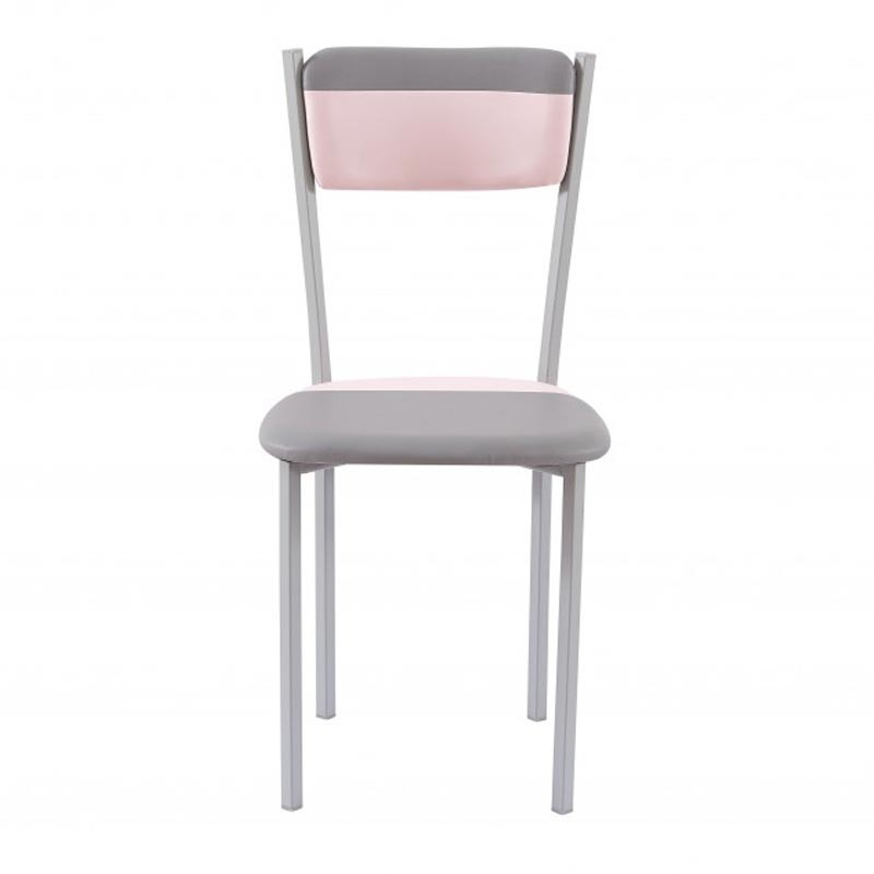 Silla rosa/gris poliuretano y metal cocina Silla rosa/gris poliuretano y metal cocina