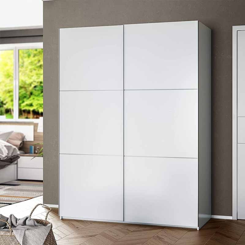 Armario Blanco Puertas Correderas Brillo 150x200x61cm- Miroytengo.es