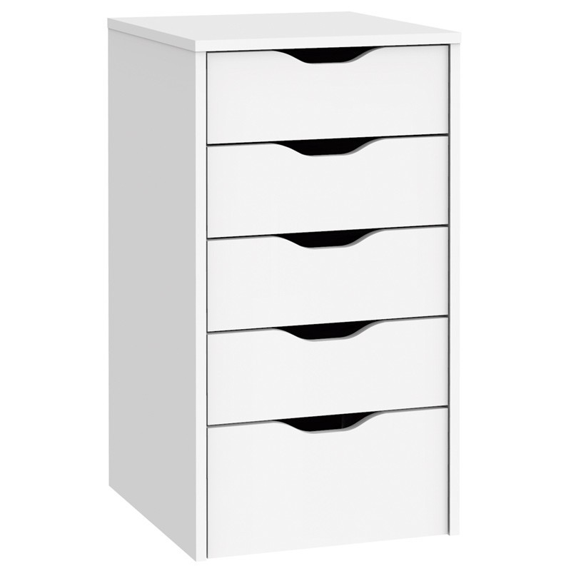 Pack Muebles Despacho Blanco Moderno (Mesa+Aparador+Librería+Cajonera)