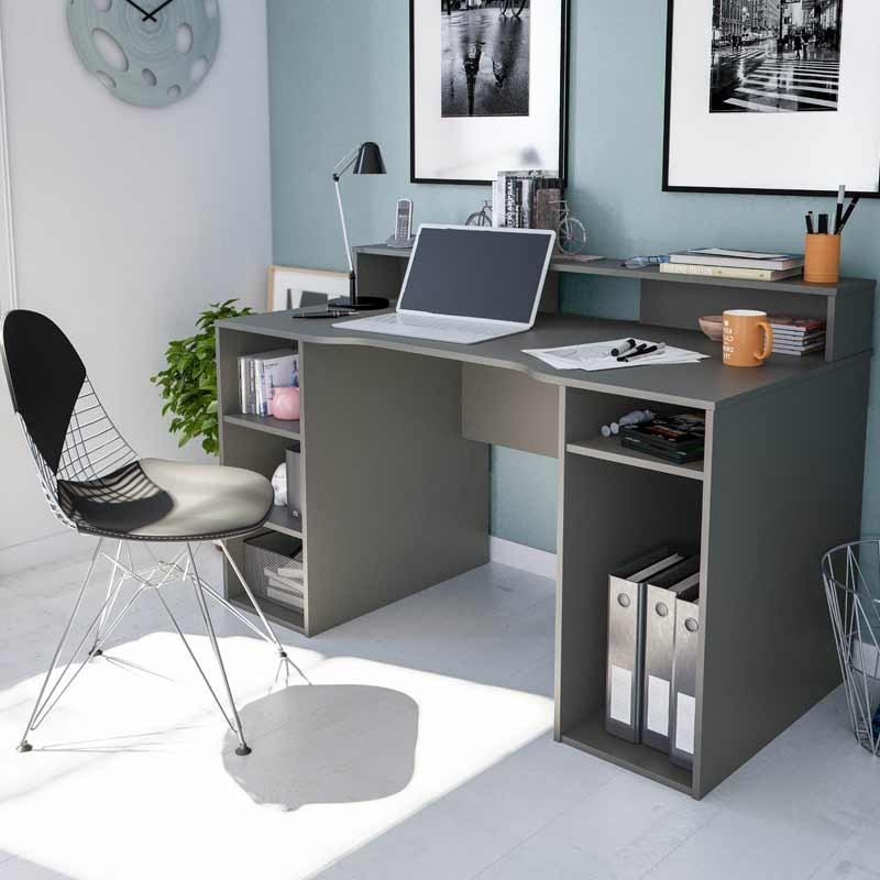 Mesa gamer Ozone gris reversible 136 cm