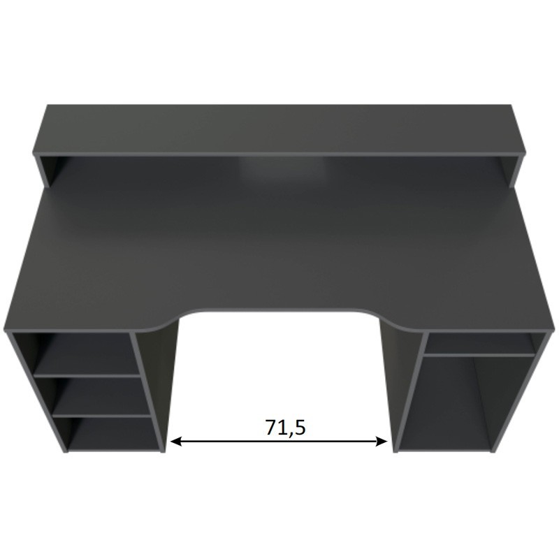 Mesa gamer Ozone gris reversible 136 cm