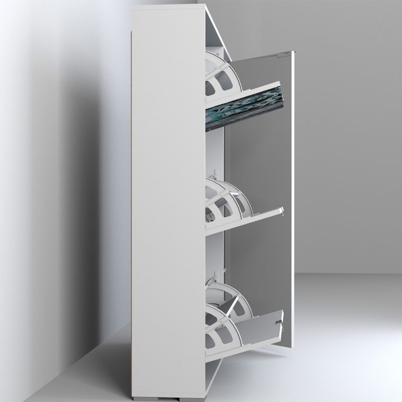 Mueble Zapatero 3 Puertas 1 Armario Entrada Habitación 130x120x24 cm