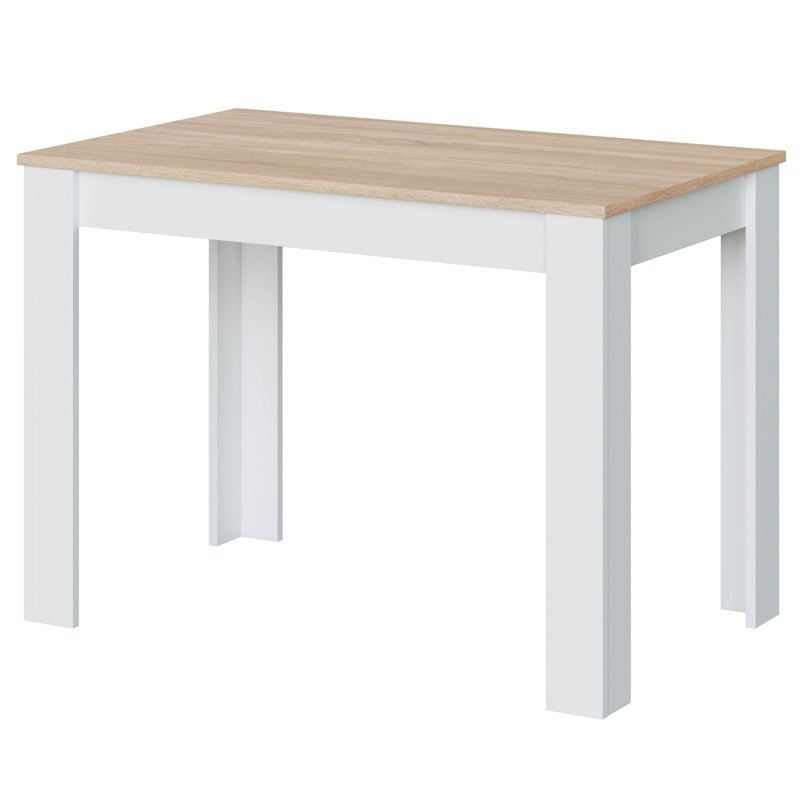 Mesa de cocina Cloe fija auxiliar roble y blanco 78x109x67 cm