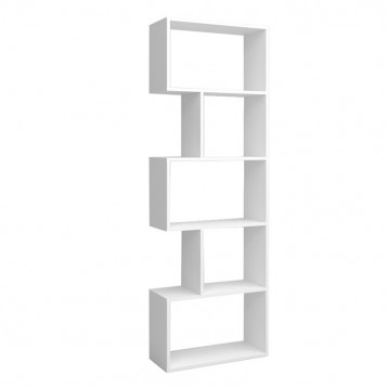 Librería Neón 5 estantes color blanco mate 181x60x25 cm