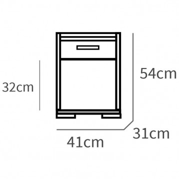 Mesita de noche Maka color pino_Medidas