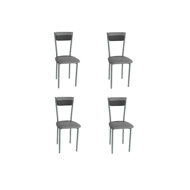 Silla poliuretano color combinado negro/gris Silla poliuretano color combinado negro/gris