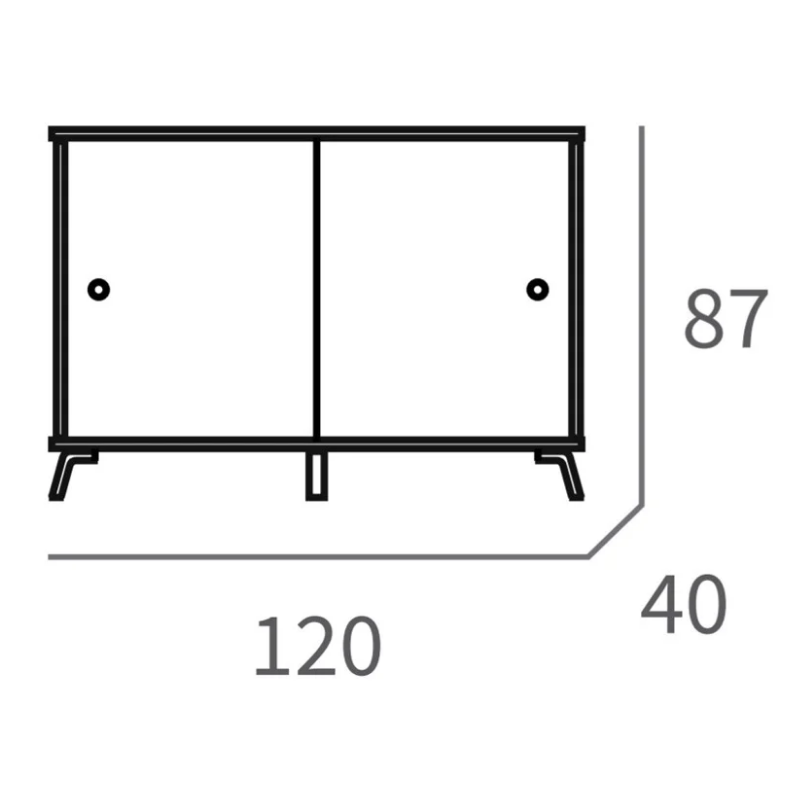 Muebles salón Kamet roble gold_Medidas aparador