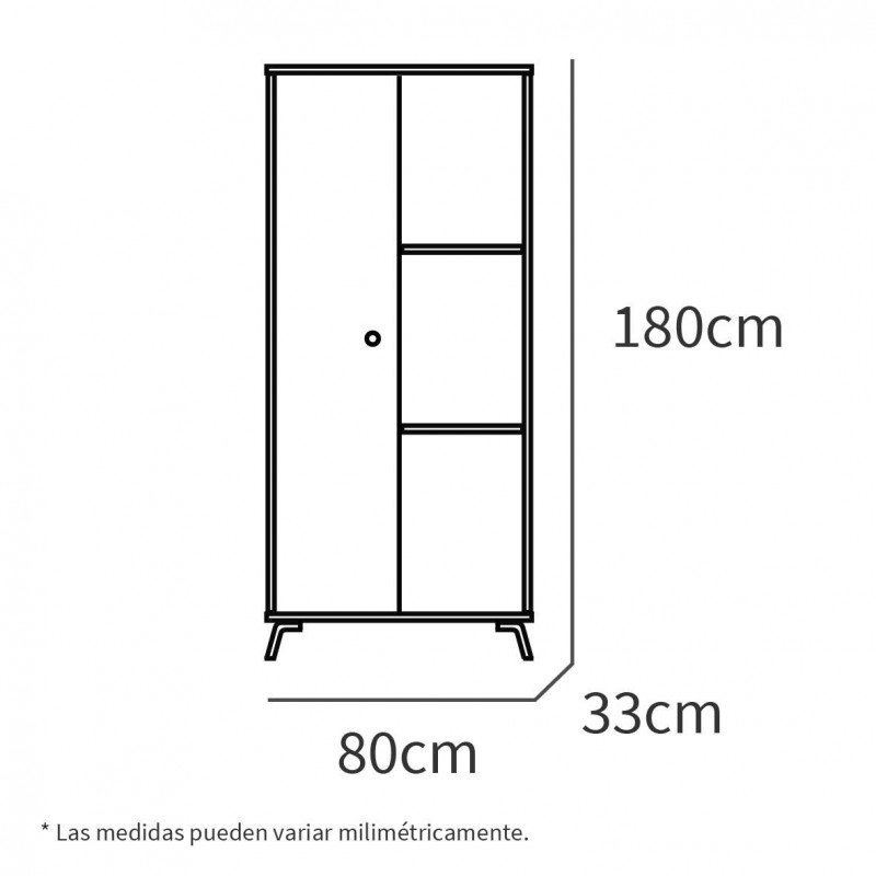 Muebles salón Kamet roble gold_Medidas armario