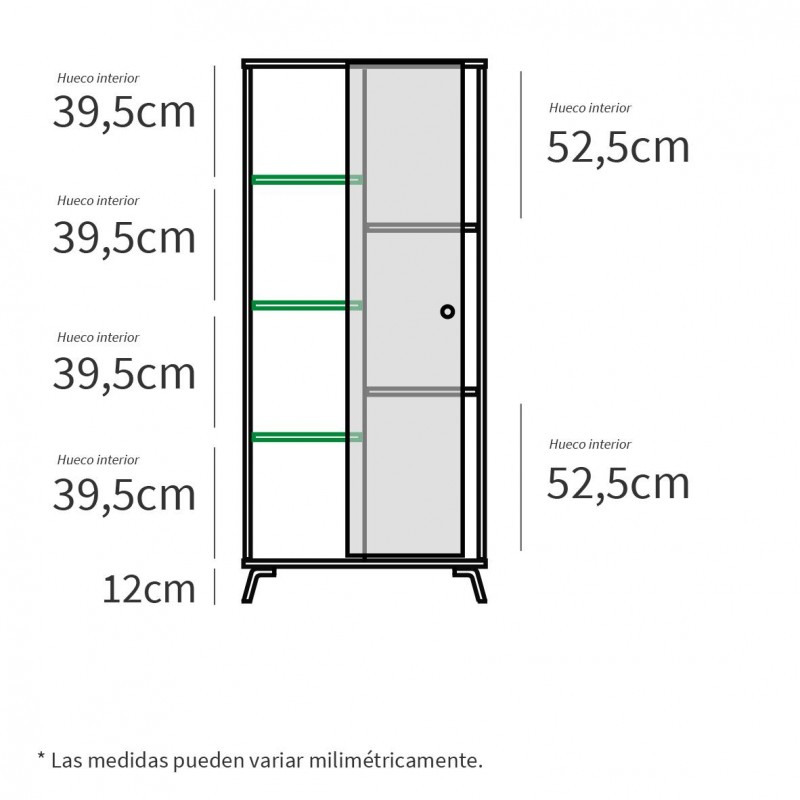Muebles salón Kamet roble gold_Medidas armario_2