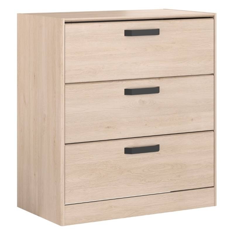 Cómoda Rest 3 cajones color roble brooklin 80x88x44 cm Cómoda Rest 3 cajones color roble brooklin 80x88x44 cm