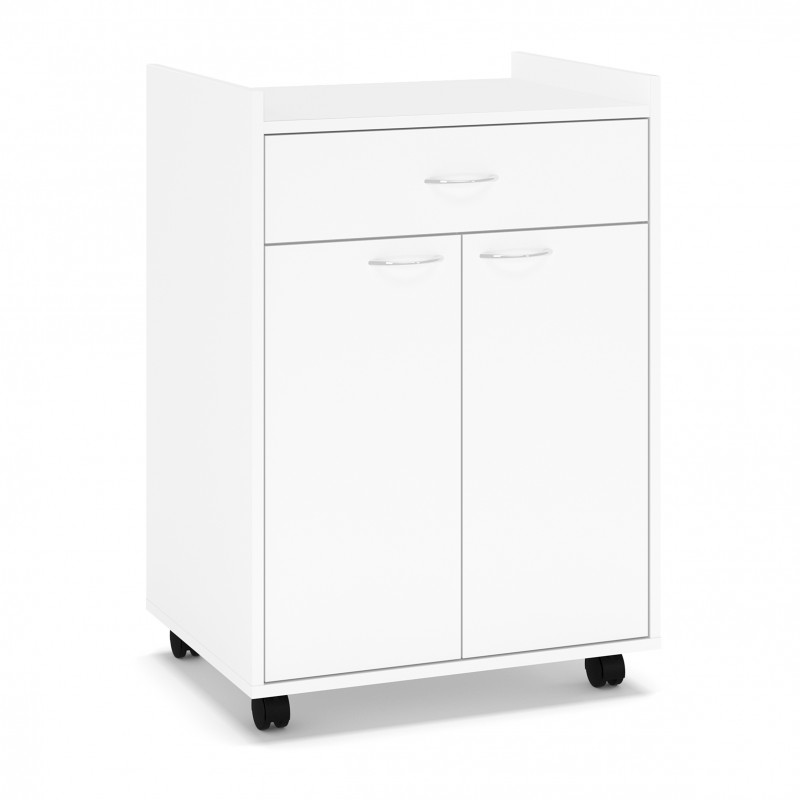 Mueble auxiliar microondas 2 puertas 1 cajón color blanco