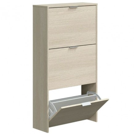 Mueble Zapatero Recibidor 3 Trampones Roble Claro 60 cm