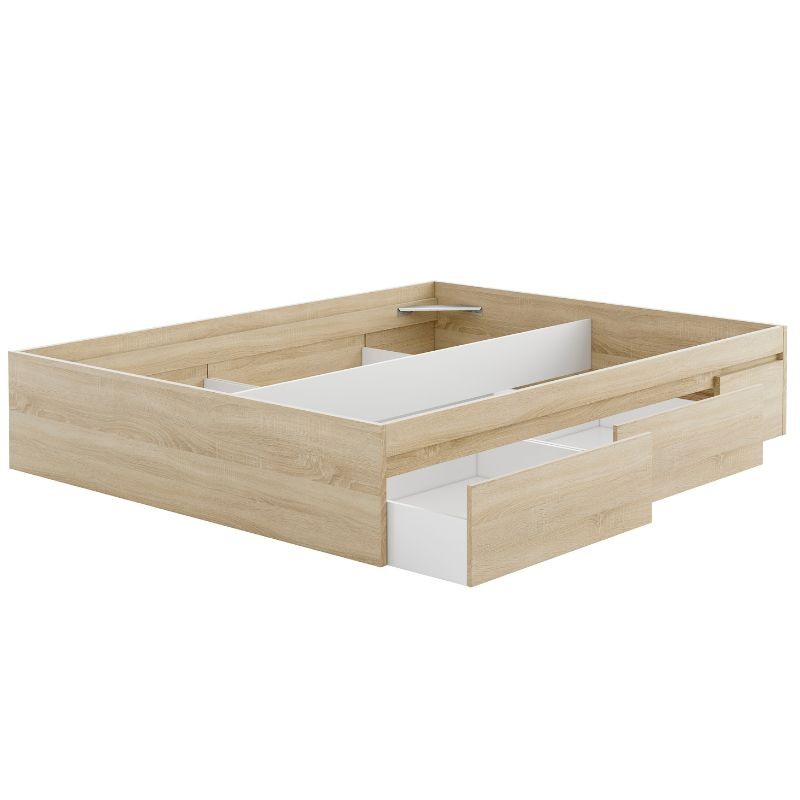 Dormitorio Matrimonio Estilo Nórdico Completo Blanco y Roble Canadian Cama 150