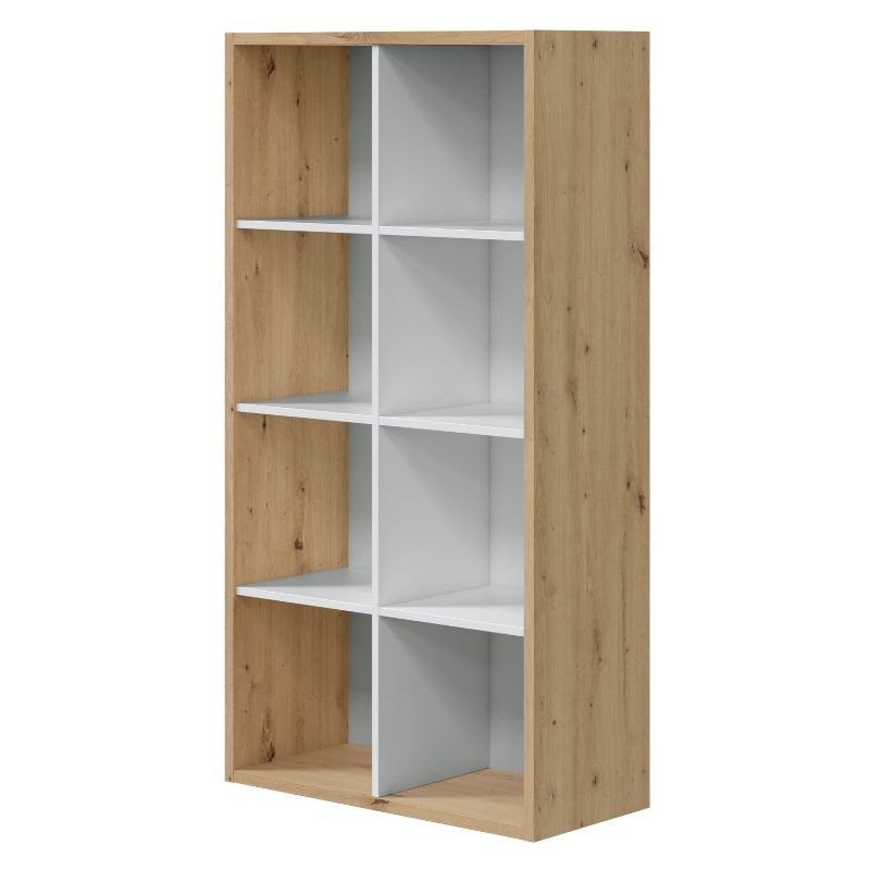 Pack muebles oficina roble y blanco estanteria_1 Pack muebles oficina roble y blanco estanteria_1
