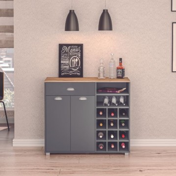 Buffet Barkery Gris Grafito Botellero_Ambiente