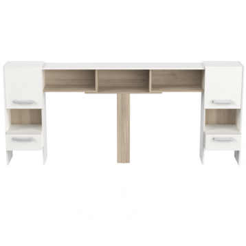 Cabecero cama extensible Watson 140 y 160 cm en blanco mate y roble kronberg_1