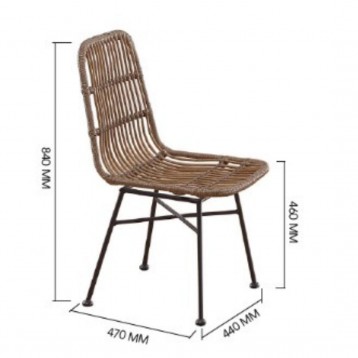 Silla Comedor Thai de rattán_medidas