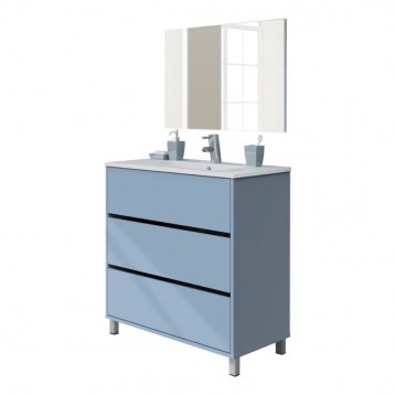 Mueble Lavabo con Espejo Kalma Azul Talco