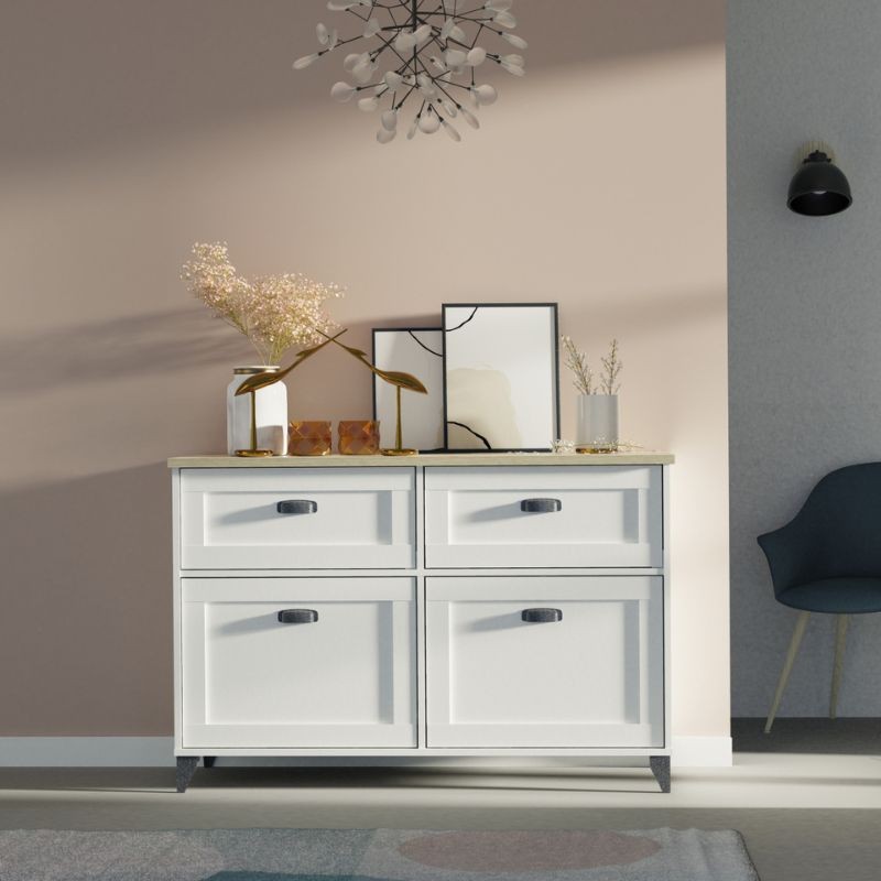 Aparador Salón Portobello Color Blanco Sorft y Roble Cambrian-ambiente Aparador Salón Portobello Color Blanco Sorft y Roble Cambrian-ambiente