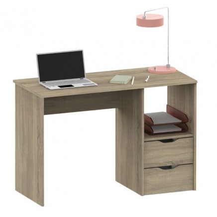 Escritorio Estudio Oficina Eko Color Roble Cambrian Con 2 Cajones 76x115x50 cm