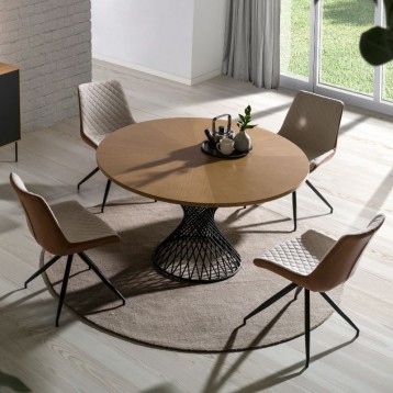 Silla Comedor Florida Color Blanco y Marrón_ambiente_2