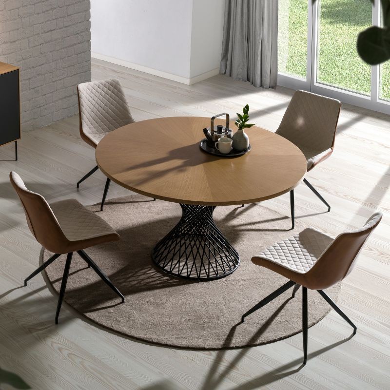 Silla Comedor Florida Color Blanco y Marrón_ambiente_2