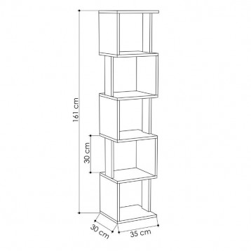 Estantería 5H Guan Color Safir Medidas