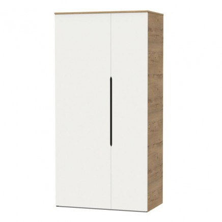 Armario Bruselas 2 Puertas Blanco y Roble Gold