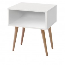 Mesita De Noche Yao Moderna Blanco Y Haya 43x50 cm Mesita De Noche Yao Moderna Blanco Y Haya 43x50 cm