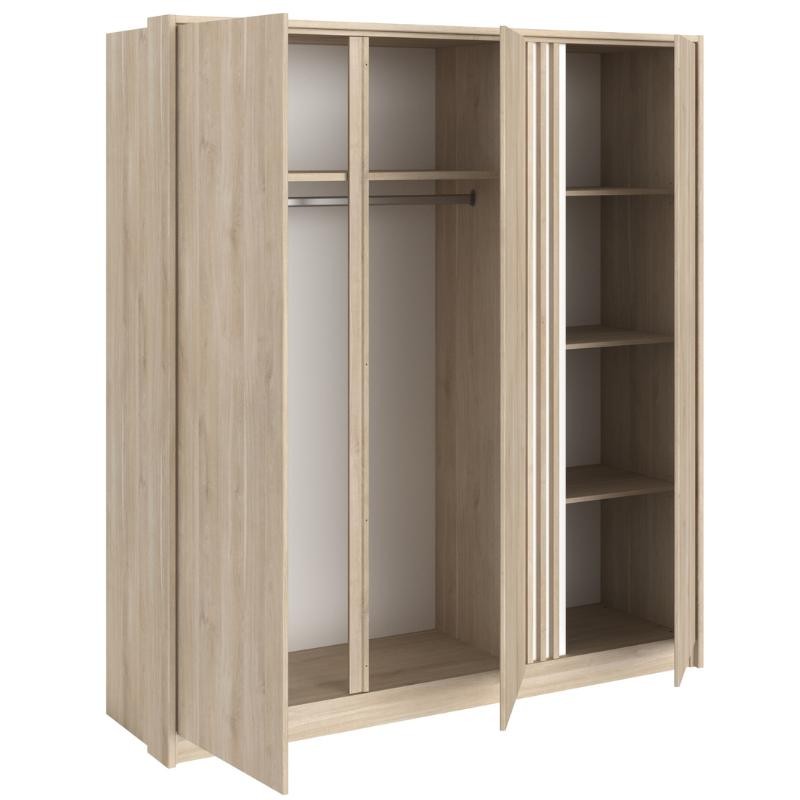 Armario Eik 3 Puertas Roble_mueble abierto