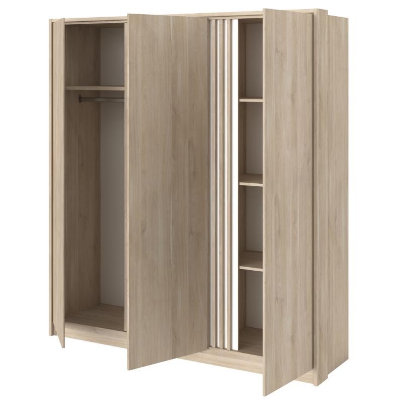 Armario Eik 3 Puertas Roble_mueble abierto