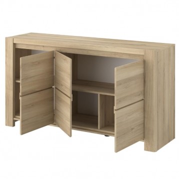 Aparador Miami color Roble Kronberg_ladeada puertas abiertas