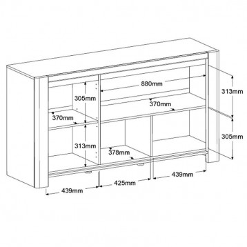 Aparador Miami color Roble Kronberg_medidas