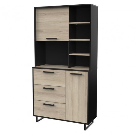 Buffet de Cocina Roma Color Roble Kronberg y Negro mate_Portada