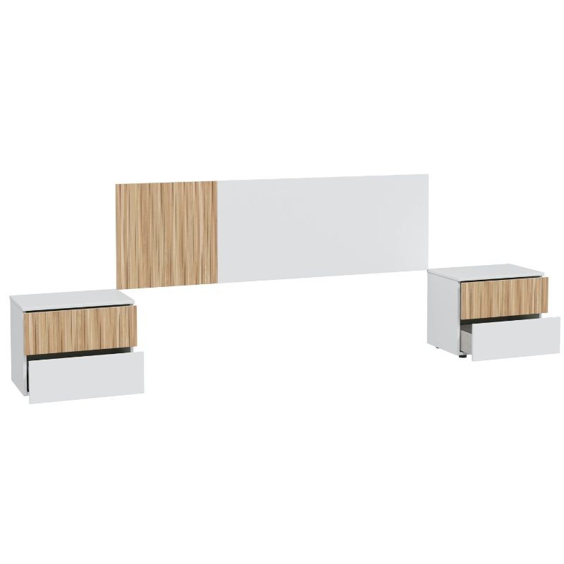 Cabecero De Cama Ethna Con Mesitas En Blanco Artik Y Natur _1 Cabecero De Cama Ethna Con Mesitas En Blanco Artik Y Natur _1