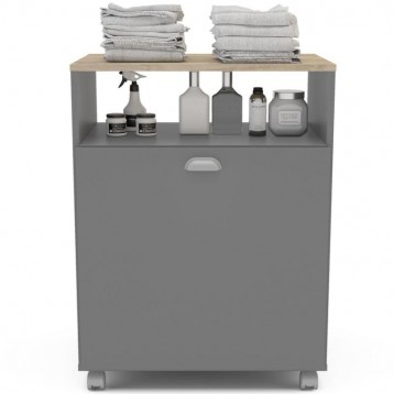 Mueble Auxiliar Lavandería Con Ruedas en color Gris_centrada