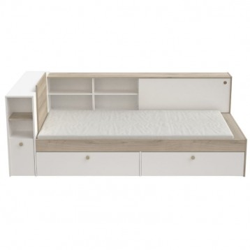 Cama Life Con Almacenaje Dormitorio Juvenil Blanco Y Roble Kronberg_1
