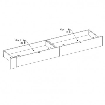 Cajones Bajos Cama De Matrimonio John Color Negro Stipple _medidas