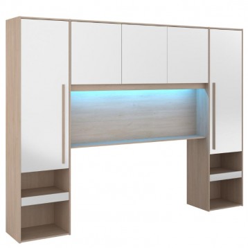 Dormitorio Estilo Nórdico John Color Roble Brooklyn y blanco Shiny_cabecero 2