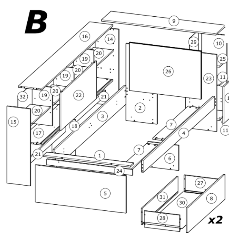 Cama Life Con Almacenaje Dormitorio Juvenil Negro Y Roble Kronberg 90x190-200 cm Cama Life Con Almacenaje Dormitorio Juvenil Negro Y Roble Kronberg 90x190-200 cm