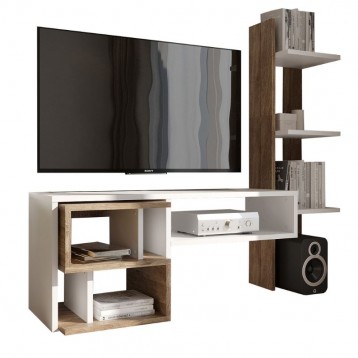 Mueble De Salón Moderno Mom Color Roble Y Blanco_1