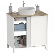 Miroytengo Conjunto Muebles de Baño Moderno Saina para Lavabo Pedestal Pie  Mueble Columna en Blanco y Roble. Espejo NO Incluido : : Hogar y  cocina