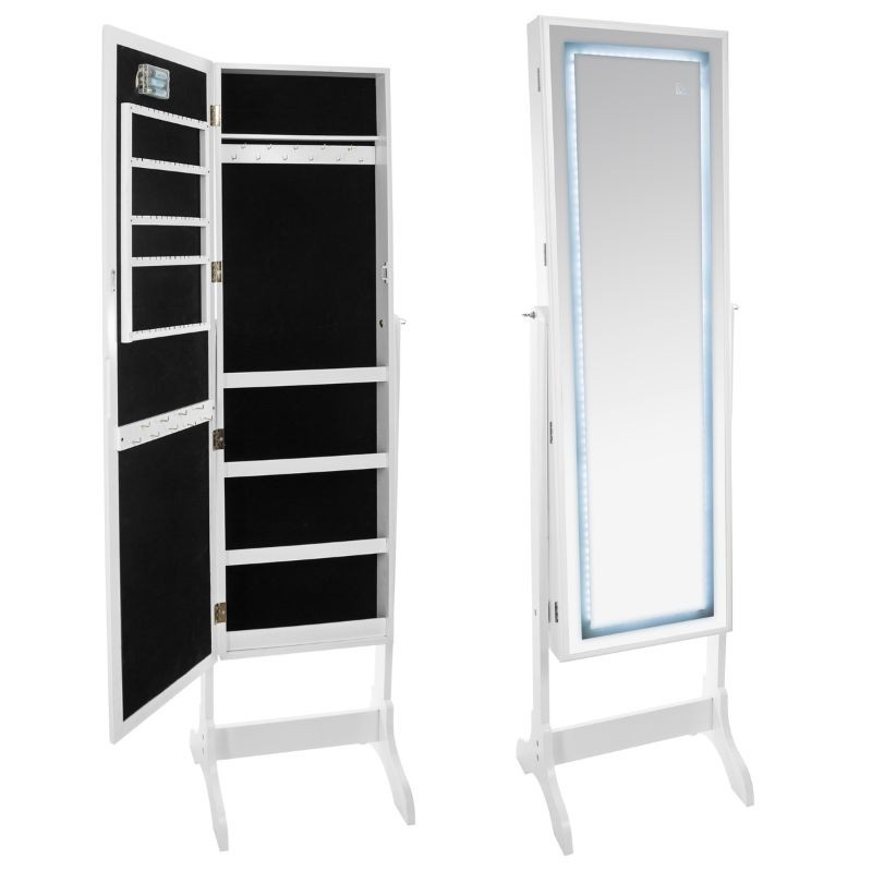 Espejo de pared para mueble joyero blanco 56x31x10 cm - OutletBarato
