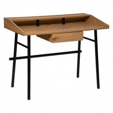 Mesa Escritorio Industrial Josan Con Cajón Roble y Negro 110 cm
